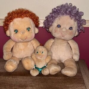 Vtg‎ 80s Kenner Hugga Bunch Plush Tickles Impkins & a Huglet Orange Purple Hair